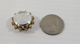 *B2) Miniature Mechanical Steampunk Metal Gold Tone Gear Fidget Spinner Toy - $5.93