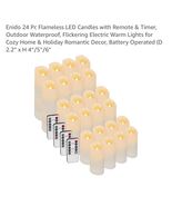 Enido 24 Pc Flameless LED Candles with Remote &amp; Timer, Outdoor Ivory24  - $83.25 CAD