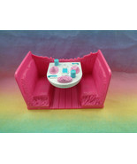 2001 Mattel Polly Pocket Pink Booth With Set Table Dollhouse Accessory - £13.23 GBP