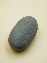 Cross-Inscribed Pebble - antique artifact - natural size - resin replica - $24.75