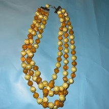 Vintage 1960s hand knotted beaded necklace - £11.55 GBP