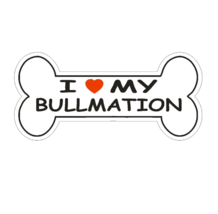 12&quot; love my bullmation dog bone bumper sticker decal usa made - £23.88 GBP