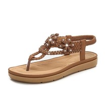 Bohemia style woman shoes string bead platform shoes woman summer women sandals  - £35.54 GBP
