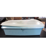 Vintage Tupperware Tuppercraft 767-1 Blue Stow N Go Divided Container wi... - $18.80