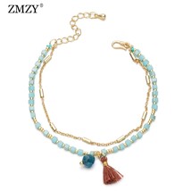 ZMZY Slim Cute Square Glass Crystal Beads Bracelet Colorful Women&#39;s Bracelet Fri - £10.47 GBP
