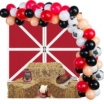 109 Pcs Cow Party Decorations Cow Balloon Arch, Include Barn Backdrop 10... - $27.99