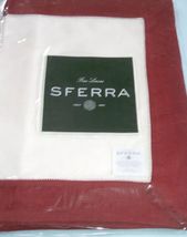 Sferra FILETTO Linen Placemats Oyster w/Cinnabar Red Border 14x20" SET/4... - $41.48