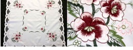 Polyester Embroidered Rose Tablecloth Night Stand Side Table Cover 33x33... - $30.99