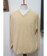 VGUC - COVINGTON Yellow 100% Pure Cashmere V-Neck Sweater  Size: XL - £27.47 GBP