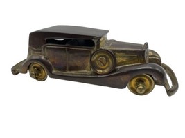 Vintage Brass Model Car Cadillac V16 India 6.5&quot; Automobile Antique Decor Heavy - £15.98 GBP