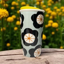 Starbucks Black Floral Green Spring 12oz Ceramic Traveler Tumbler Coffee... - $27.71