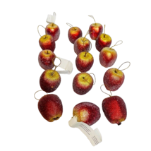 Vintage Artifical 15 Red Sugar Coated Faux Apples Tree Ornaments Decor - £9.89 GBP