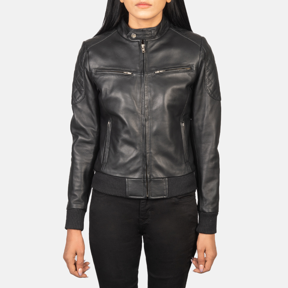 LE Zenna Black Bomber Jacket