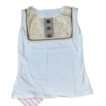 Persnickety Lou Lou Tank Top Shirt Girls Size 5 Cream NWT - £18.82 GBP