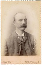 Circa 1890&#39;S Cabinet Card Gentleman With Stunning Moustache Swan Norway Me - £9.59 GBP