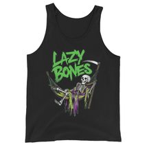 Lazy Bones Grim Reaper Spooky Halloween Vibe Unisex Tank Top, Grim Reaper Shirts - $24.01+