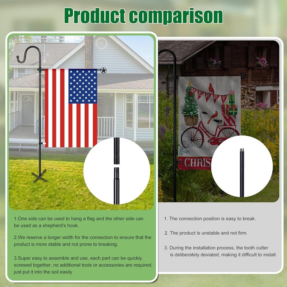 Heavy-Duty Alloy Steel Garden Flag Holder - Stylish 2-Pack with Easy Setup Item image 9