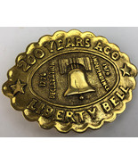 Liberty Bell 200 Years Ago Men’s Belt Buckle Beautiful Gold Finish 3.75&quot;... - $18.99
