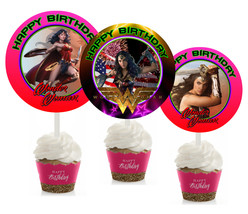 12 Wonder Woman Movie Inspired Party Picks, Cupcake Picks,Cupcake Toppers Set #1 - £10.27 GBP