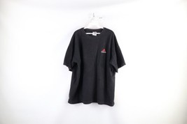 Vintage 90s Adidas Mens XL Faded Spell Out French Terry Cloth T-Shirt Black USA - £38.91 GBP