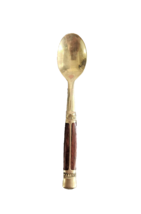 Thailand Brass Collector Spoon Inlaid Wooden Handle Vintage Souvenir Cut... - $224.96 MXN