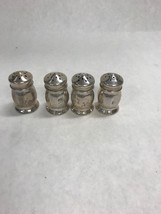 Vintage Sterling Silver Individual Salt Pepper Shakers Lids 1.5 inch Lot... - £31.67 GBP
