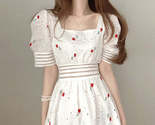Ve embroidery flower vintage elegant dress woman boho long square neck dresses for thumb155 crop