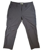 REI Pants Womens 14 Petite 36x30 Gray Active Chino Outdoor Wicking Roll Up Leg - £16.55 GBP