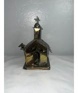 Vintage Copper Color Tin Wind Up Church Music Box Plays Amazing Grace - $10.99