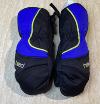 HEAD  Thermal Fleece Mittens black with blue, size XS, New Without Tags - £6.04 GBP