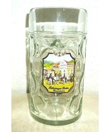 Flotzinger Brau Rosenheim Brewery Horses 1L Masskrug German Beer Glass - $29.95