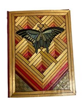 Butterfly Wood Wooden Bamboo Pocket Folder Art Geometric - $12.00