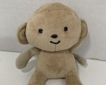Triboro Quilt plush small mini tan monkey rattle stuffed baby toy 5” - £7.82 GBP