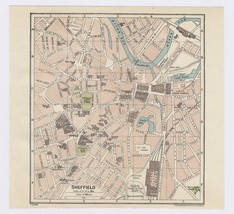 1924 Original Vintage City Map Of Sheffield / South Yorkshire / England - £17.11 GBP