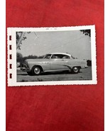 1953 Buick RIVIERA Photo Real OOAK Vintage 1955 Black &amp; White Car Snapshot - $9.85