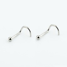 2pcs New Fashion Stainless Steel Hook Round Ball Nose Nail Hypoallergenic Simple - £8.77 GBP