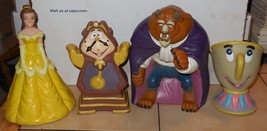1992 Pizza Hut Disney Beauty and the Beast Hand Puppets Set of 4 Rare an... - $62.11