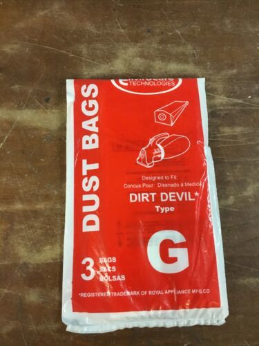 Dirt Devil Type G Vacuum Bags 3 Pack BW141-8 - £6.99 GBP