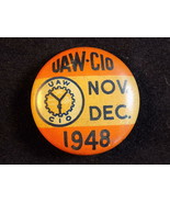 Vintage AUTO WORKERS PINBACK 1948 UAW CIO November December L. J Imber C... - $13.55 CAD
