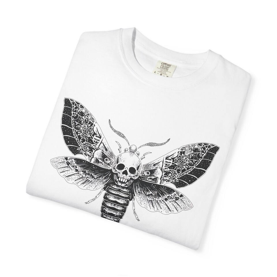 Goth Skull Mothman Shirt, Gothic Apparel, Cryptid Shirt, Folk Horror Shirt Item image 3