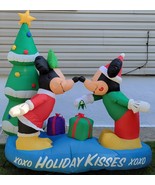 *A1) Disney Mickey &amp; Minnie Holiday Kiss Inflatable Outdoor Christmas De... - $74.24
