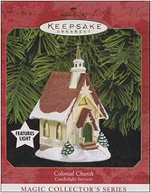 Hallmark Colonial Church Candlelight Services Keepsake Light Up Ornament 1999 - £19.76 GBP