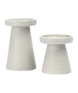 Main + Mesa Stoneware Pillar &amp; Taper Candle Holders Set of 2 Black - €6,08 EUR