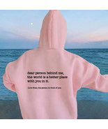 Dear Person Behind Me Quotes pink Pullover Vintage Unisex Trendy Hoodies - £19.15 GBP