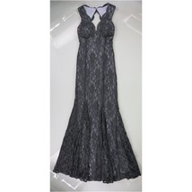 Morgan and Co Womens Scalloped Lace Gown Dress, Blue, 1/2 - £53.40 GBP