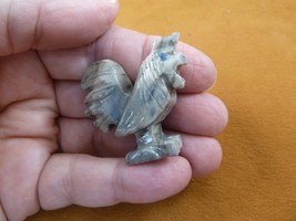 Y-CHI-RO-20) ROOSTER chicken carving SOAPSTONE gem stone figurine game c... - $8.99