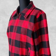 Pendleton Buffalo Plaid Wool Bomber Jacket Red Black Zip Front Women’s M... - $133.73 CAD