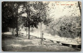 Early 1900s Boats On The Lake Grand Ledge Michigan Postcard Postmarked 1... - £16.03 GBP