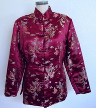Vintage Asian Silk Brocade Jacket Phoenix Dragon XL Violet Purple Braide... - $45.00