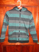 Boys/Child size M Hawk zip up hooded sweatshirt, hoodie striped heavy warm - £6.25 GBP